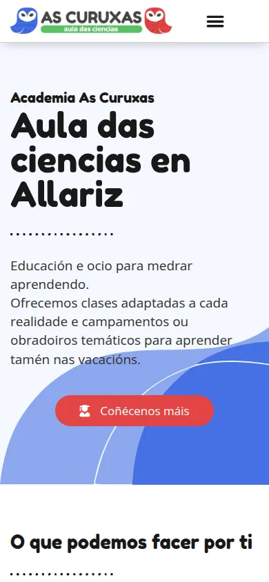 Captura da web de Raquel Vázquez en móbil