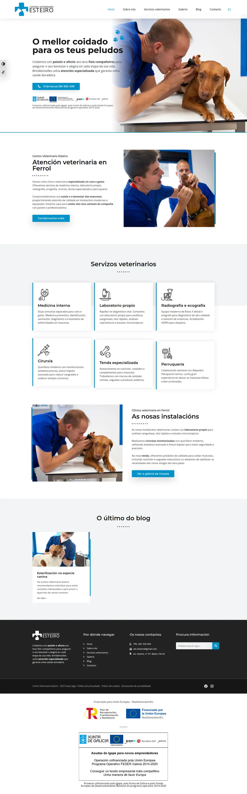 Captura da web de Centro Veterinario Esteiro en escritorio