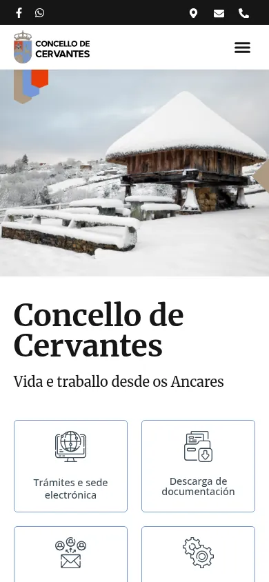 Captura da web de Concello de Cervantes en móbil