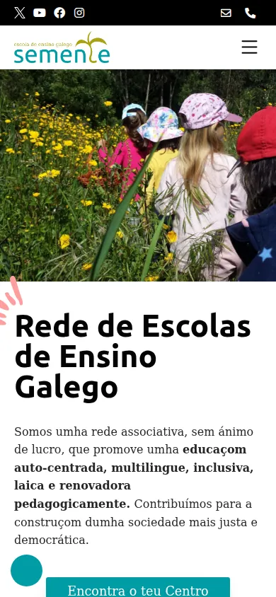 Captura da web de Associaçom Escolas de Ensino Galego en móbil