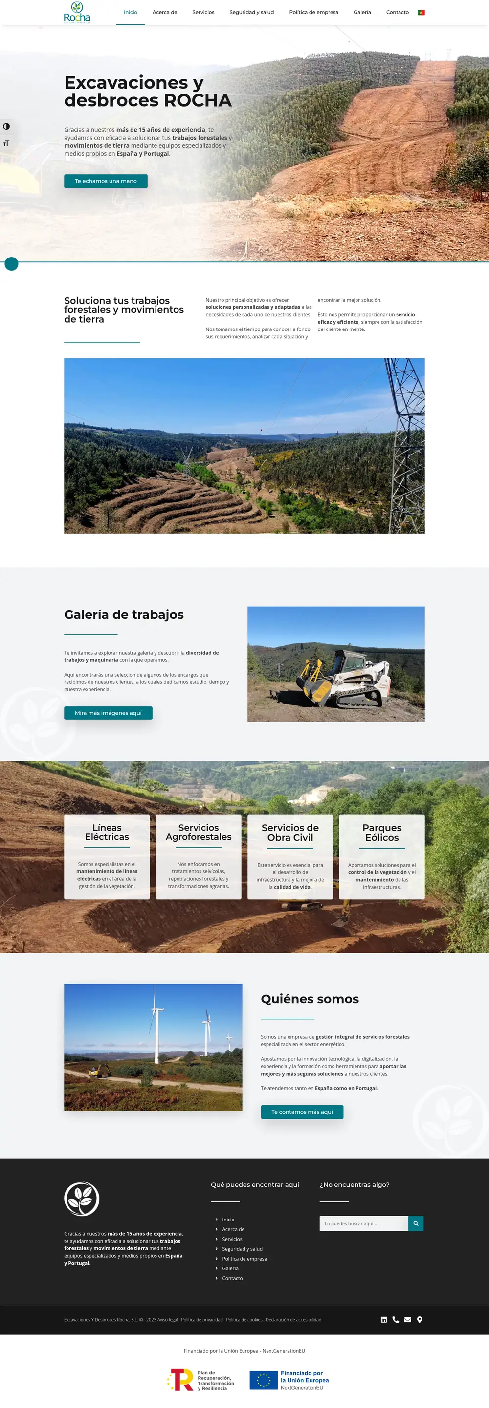 Captura da web de Excavaciones y Desbroce Rocha S.L. en escritorio