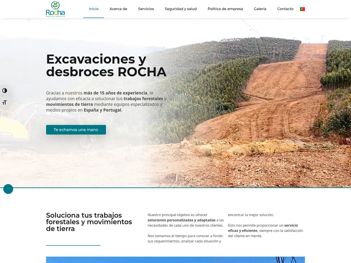 Web de Excavaciones y Desbroce Rocha S.L.