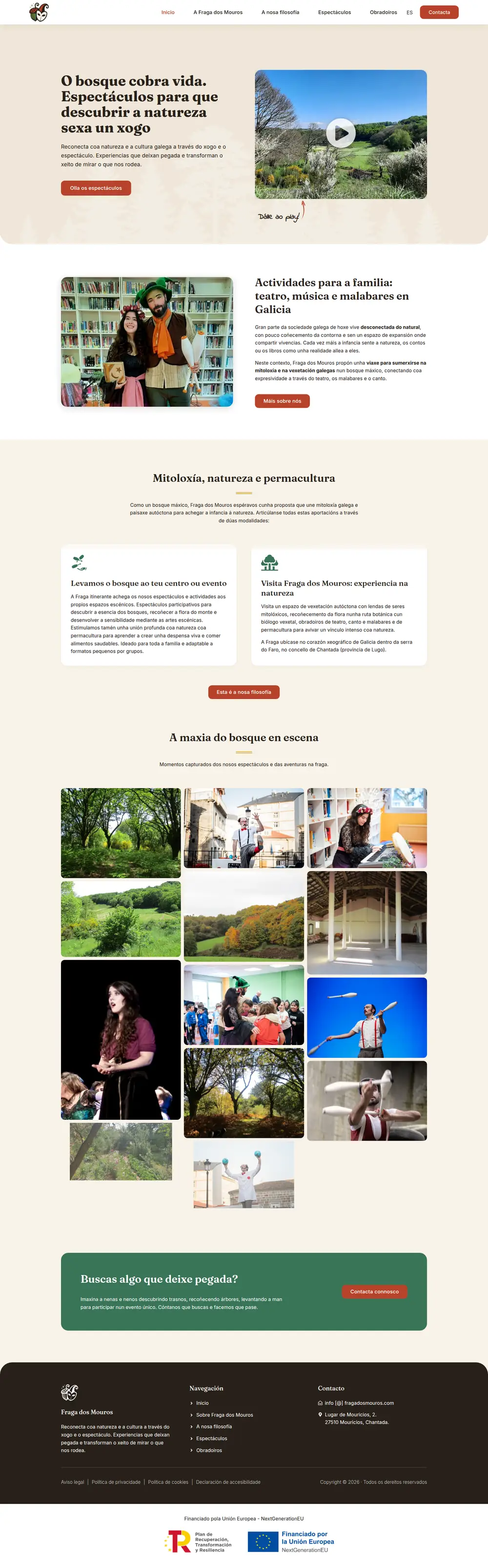 Captura da web de Ramón Chantada en escritorio