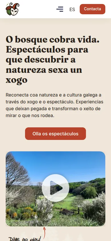 Captura da web de Ramón Chantada en móbil