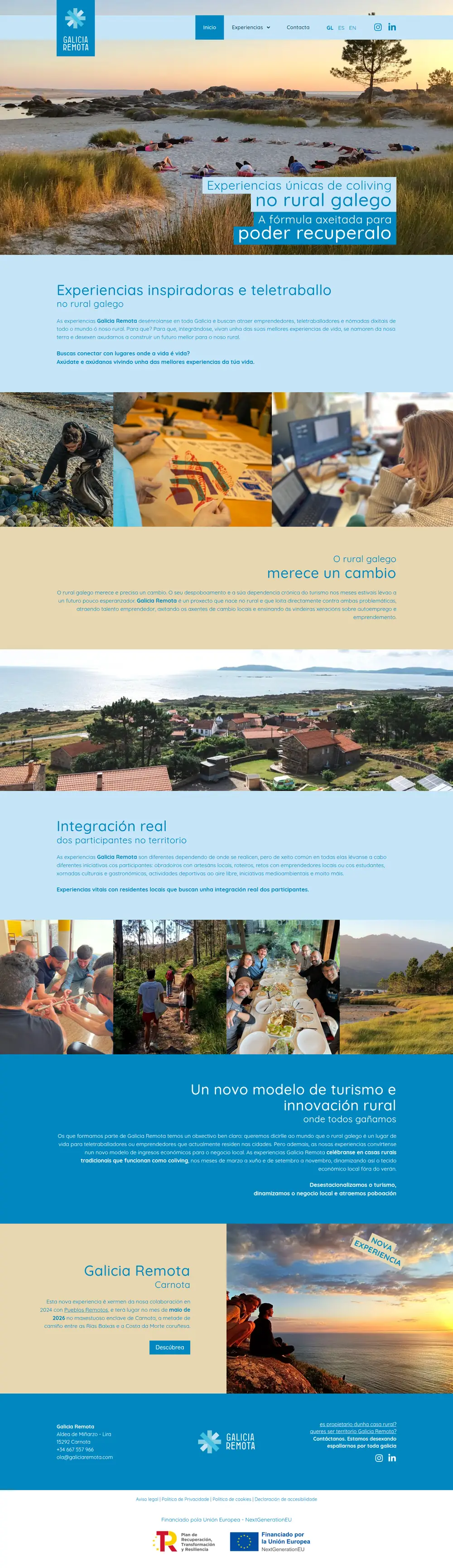 Captura da web de Javier Boquete en escritorio