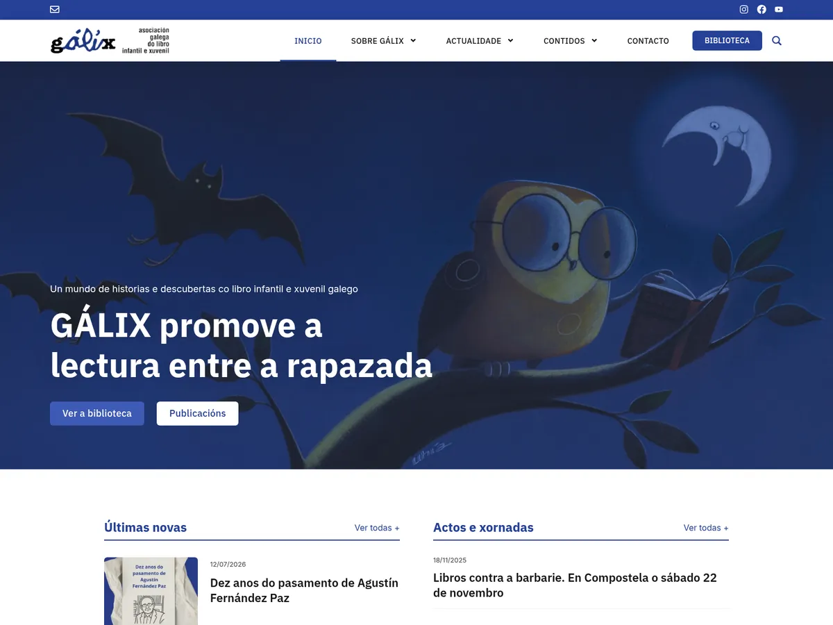 Web de Asociación Galega do Libro Infantil e Xuvenil