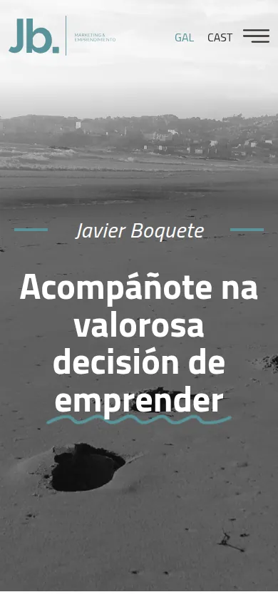 Captura da web de Javier Boquete en móbil
