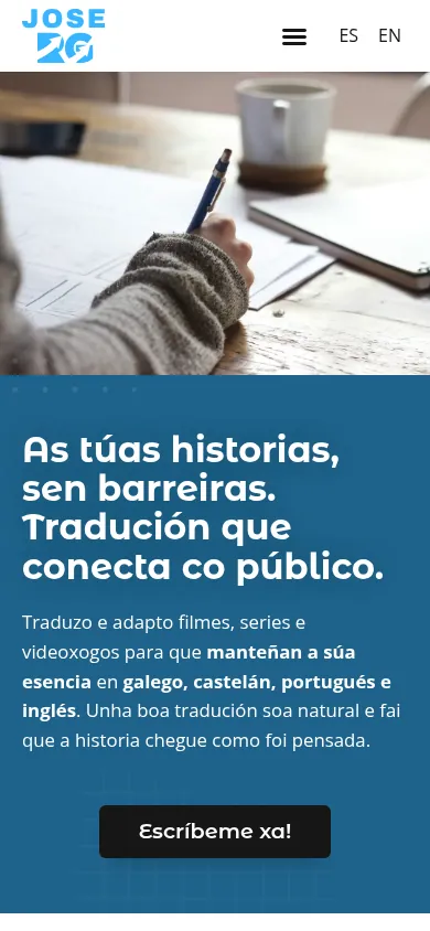 Captura da web de José Rodríguez en móbil