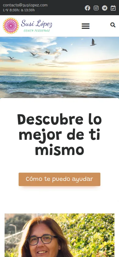 Captura da web de Susi López en móbil
