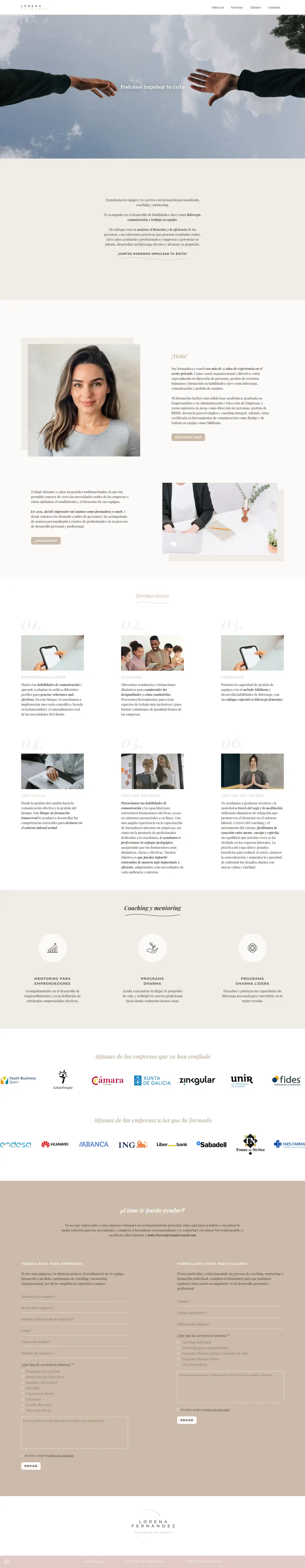 Captura da web de Lorena Fernández en escritorio