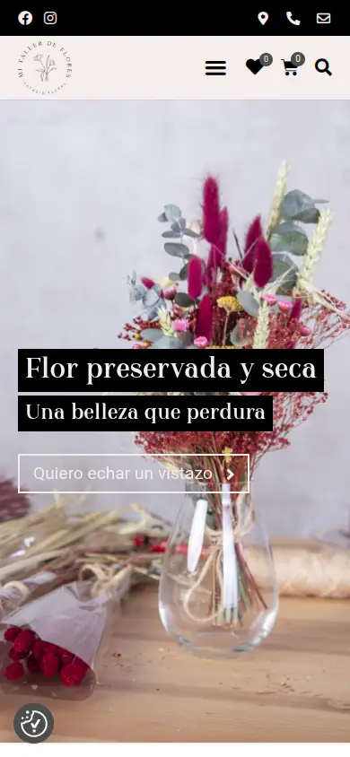 Captura da web de Mi Taller de Flores en móbil