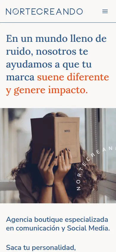 Captura da web de Nortecreando en móbil