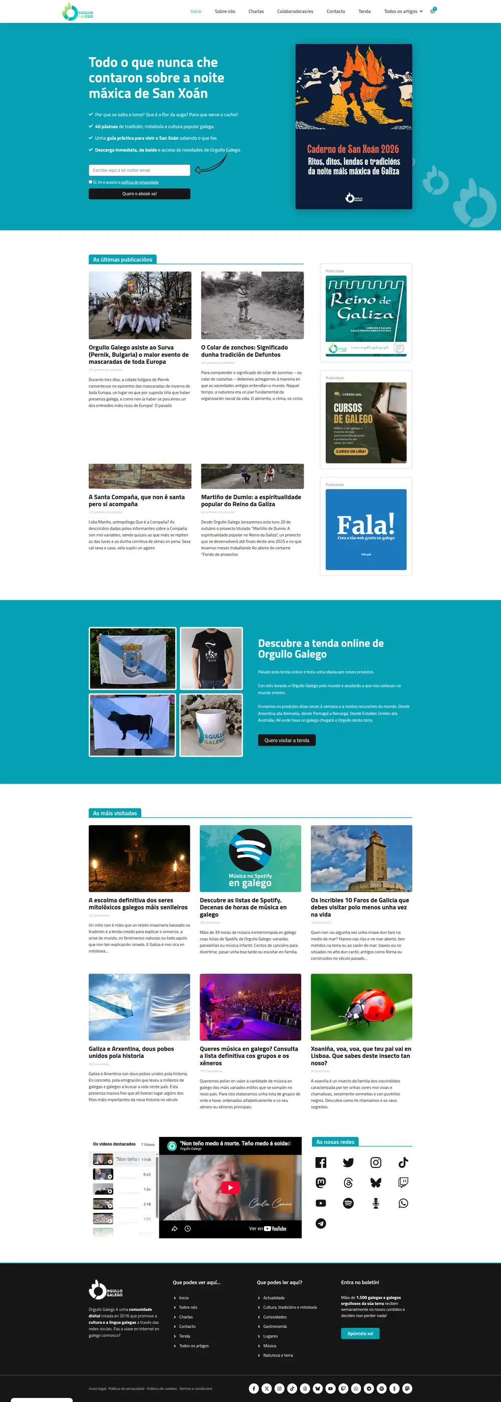 Captura da web de Orgullo Galego en escritorio