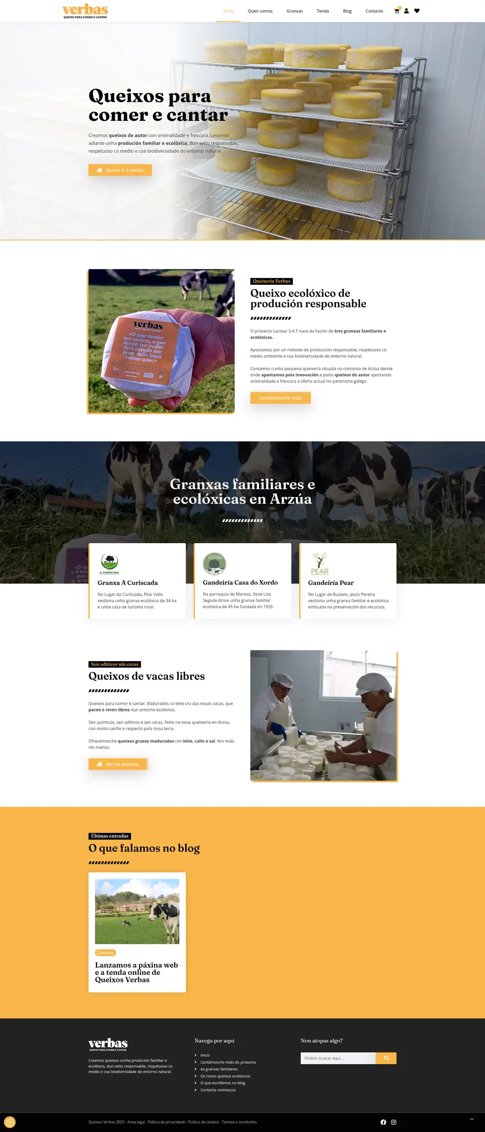 Captura da web de Queixería Verbas en escritorio