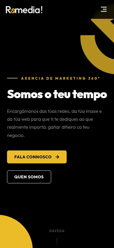 Captura da web de Santiago Cubelo en móbil