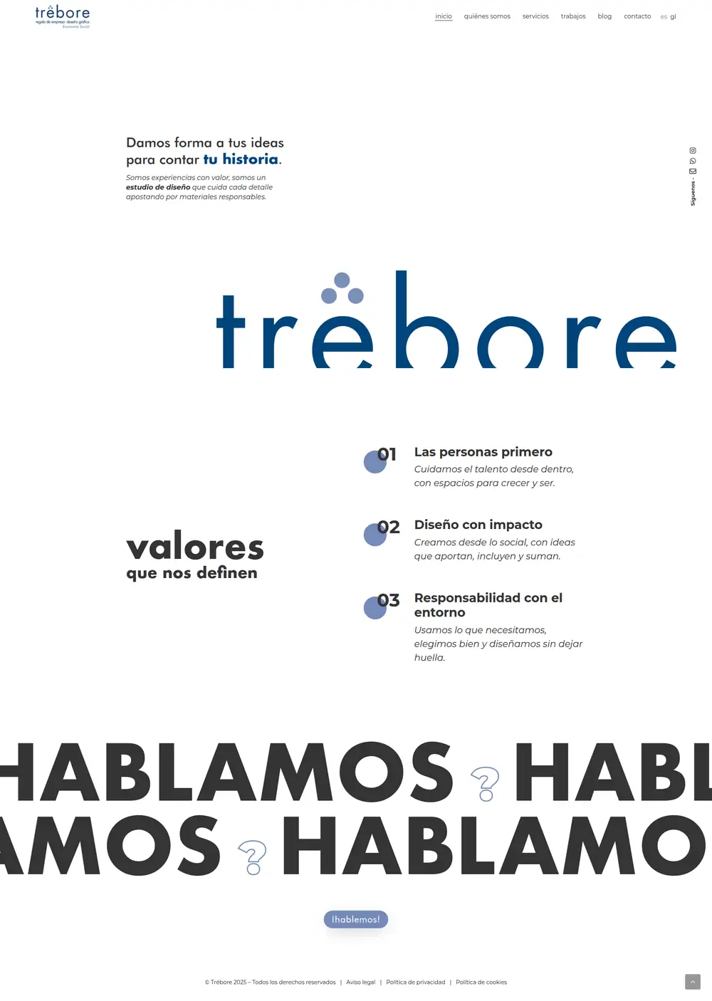 Captura da web de Trébore estudio de diseño en escritorio